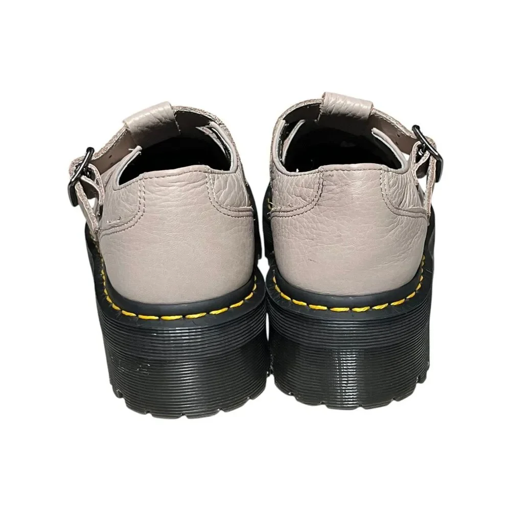 Dr. Martens Bethan Pisa Platform Mary Jane Shoes Parchment Beige Womens 9 EU 41